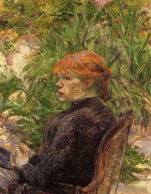 Henri de Toulouse-Lautrec Werk - Rothaarige Frau sitzt im Garten von M Forest 1889