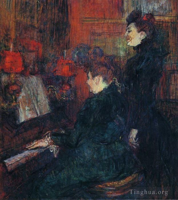 Henri de Toulouse-Lautrec Andere Malerei - Die Gesangsstunde der Lehrerin Mlle Dihau mit Mme Faveraud 1898