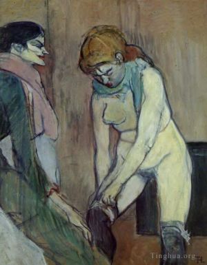 Henri de Toulouse-Lautrec Werk - Frau zieht ihre Strümpfe hoch, 1894