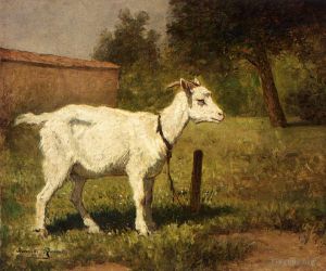 Henriette Ronner-Knip Werk - Eine Ziege auf einer Wiese, Tierschaf
