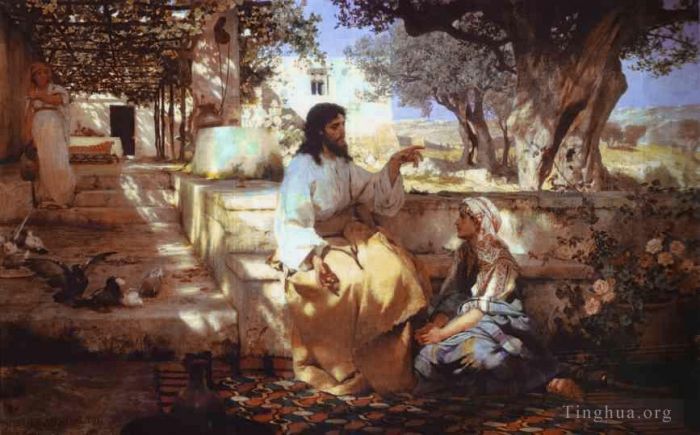 Henryk Siemiradzki Ölgemälde - Christus im Haus von Martha und Maria Neues Testament Henryk Siemiradzki