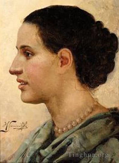 Henryk Siemiradzki Ölgemälde - Porträt einer jungen Frau