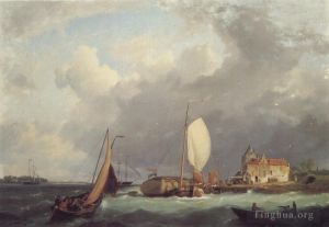 Hermanus Koekkoek Snr Werk - Schifffahrt vor der niederländischen Küste