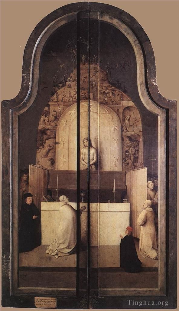 Hieronymus Bosch Ölgemälde - Die Anbetung der Heiligen Drei Könige schloss die Moral ab