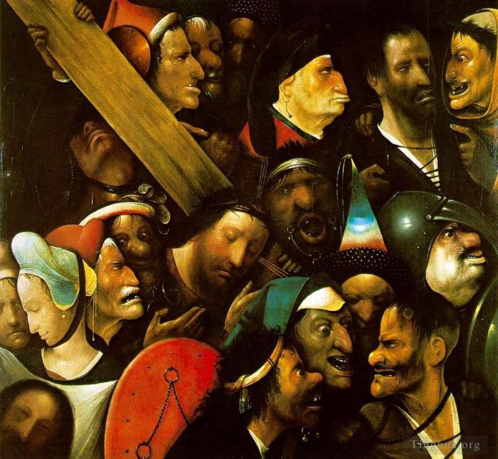 Hieronymus Bosch Ölgemälde - Christus trägt das Kreuz moralisch