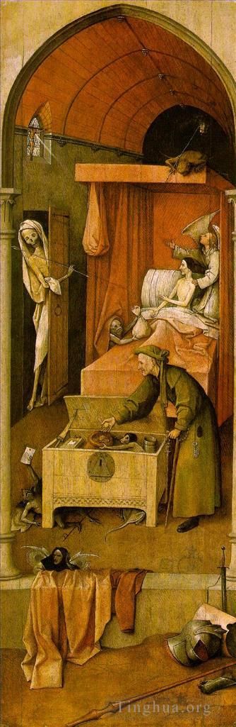 Hieronymus Bosch Ölgemälde - Der Tod und die Geizhalsmoral