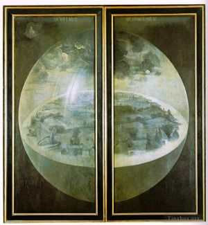 Hieronymus Bosch Werk - Garten der irdischen Freuden Außenflügel der Triptychon-Moral