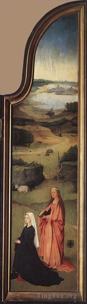 Hieronymus Bosch Ölgemälde - Die heilige Agnes mit der Donormoral