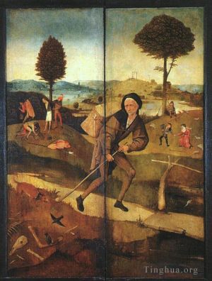 Hieronymus Bosch Werk - Die äußeren Flügel des Pfads des Lebens einer Triptychon-Moral