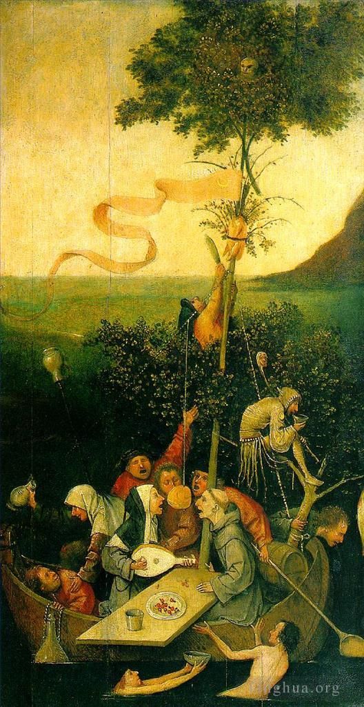 Hieronymus Bosch Ölgemälde - Das Schiff der Narrenmoral