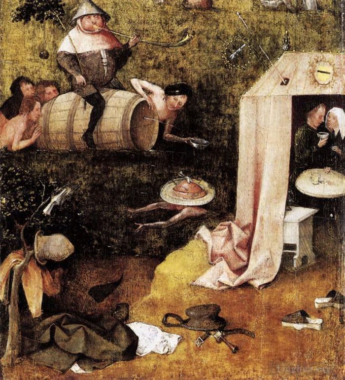 Hieronymus Bosch Ölgemälde - Allegorie der Völlerei und Wollust 1500