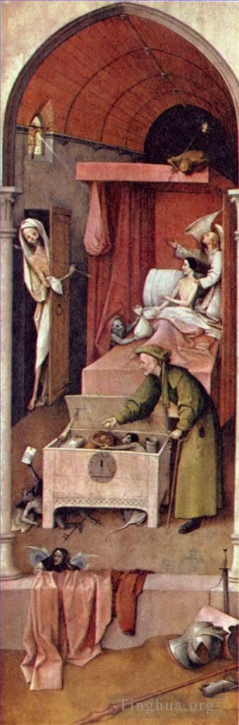 Hieronymus Bosch Ölgemälde - Der Tod und der Geizhals 1516