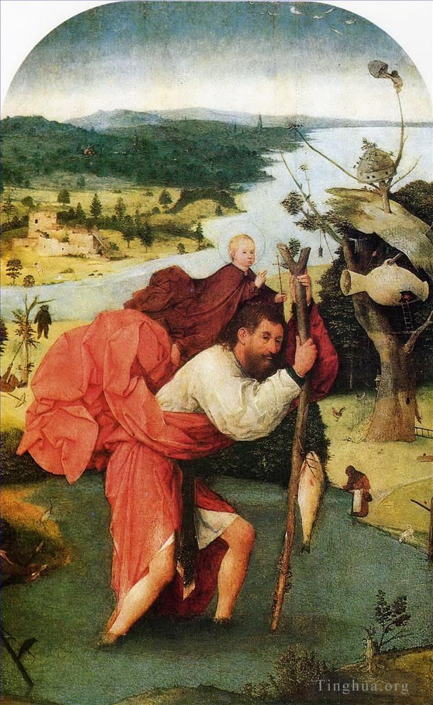 Hieronymus Bosch Ölgemälde - Heiliger Christophorus