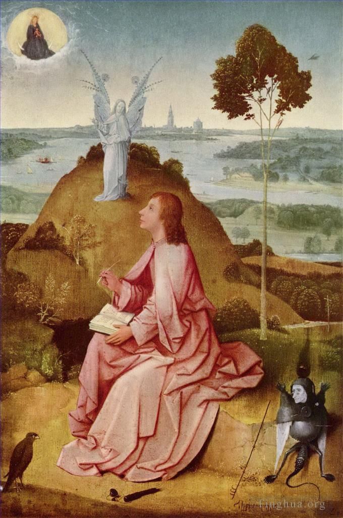 Hieronymus Bosch Ölgemälde - Johannes der Evangelist auf Patmos 1485