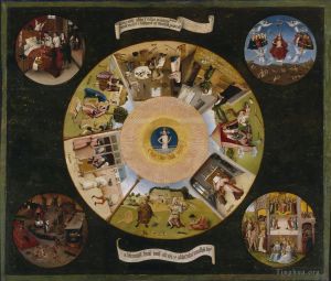 Hieronymus Bosch Werk - Die sieben Todsünden und die vier letzten Dinge 1485