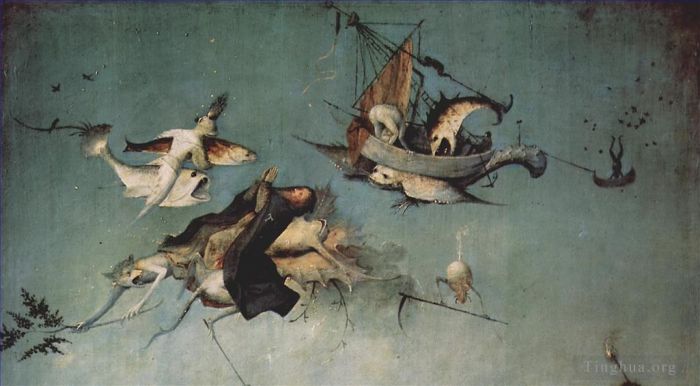 Hieronymus Bosch Ölgemälde - Die Versuchung des heiligen Antonius 1511