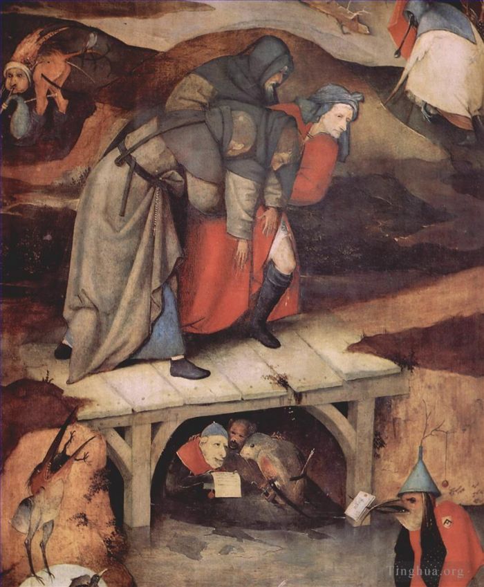 Hieronymus Bosch Ölgemälde - Die Versuchung des heiligen Antonius 1516