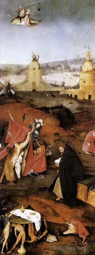 Hieronymus Bosch Ölgemälde - Triptychon der Versuchung des Heiligen Antonius 1502