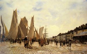 Hippolyte Camille Delpy Werk - Die Docks von Dieppe