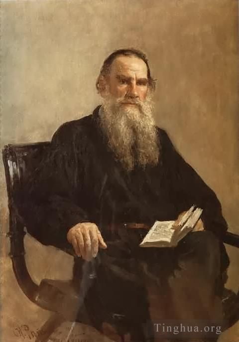 Ilya Repin Ölgemälde - Leo Tolstoi Russischer Realismus