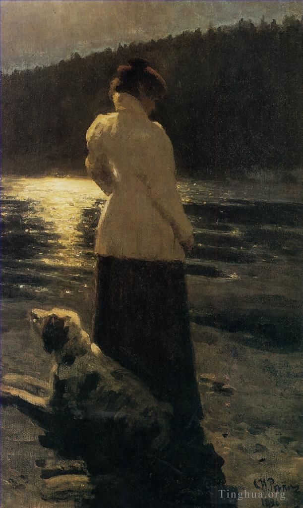 Ilya Repin Ölgemälde - Mondnacht Russischer Realismus