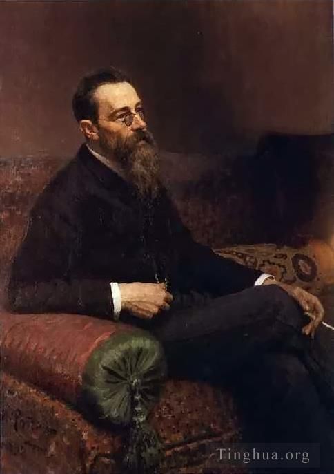 Ilya Repin Ölgemälde - Nikolay Rymsky Korsakov Russischer Realismus