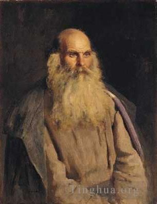 Ilya Repin Ölgemälde - Studie eines alten Mannes, russischer Realismus