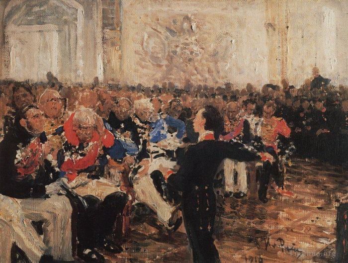Ilya Repin Ölgemälde - Ein Puschkin auf der Bühne im Lyzeum am 18.1.1910