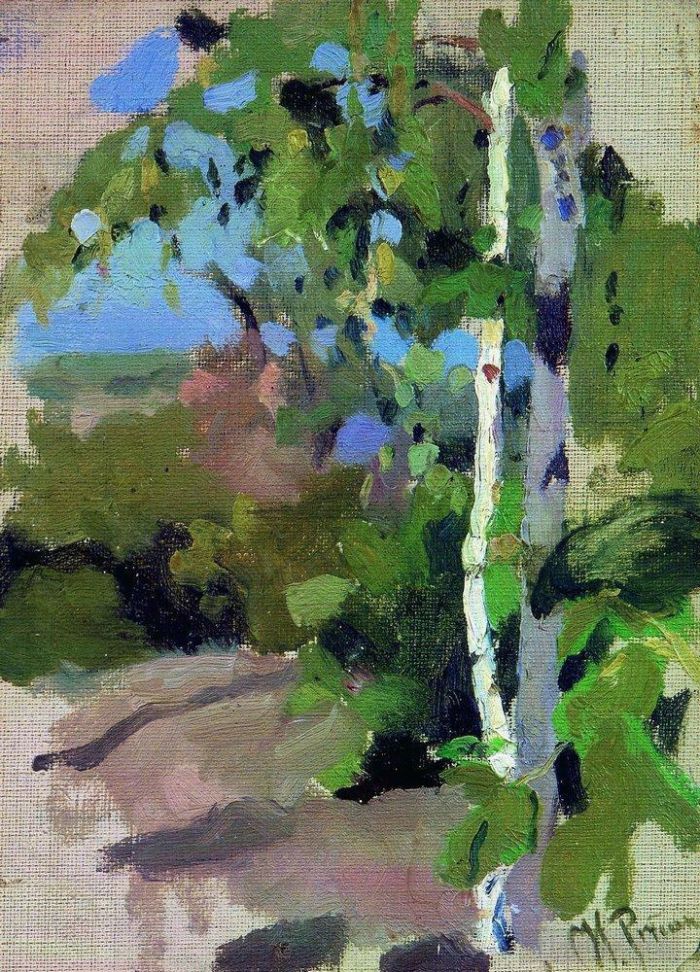 Ilya Repin Ölgemälde - Birken sonniger Tag