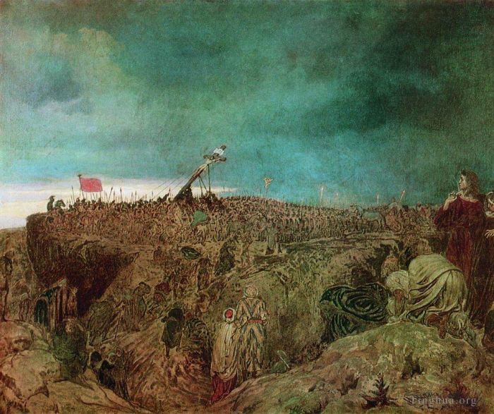 Ilya Repin Ölgemälde - Kreuzigungsstudie auf dem Kalvarienberg 1869