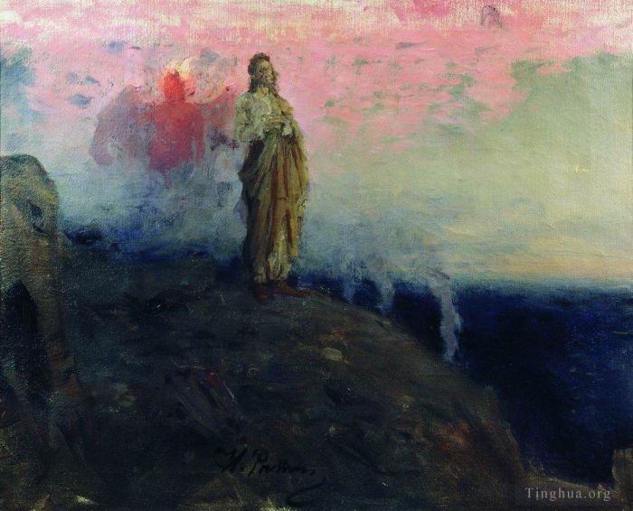 Ilya Repin Ölgemälde - Folge mir, Satan, Versuchung Jesu Christi, 1903