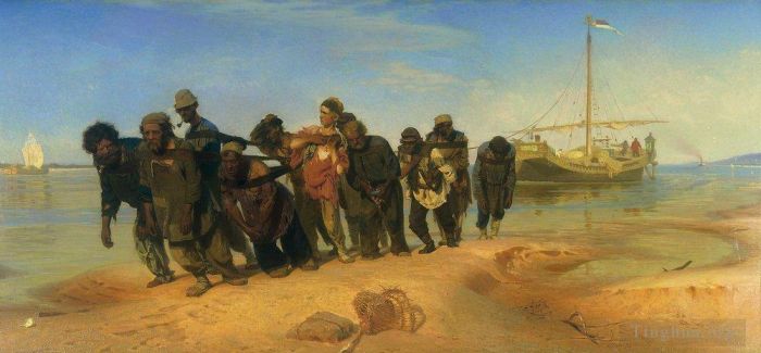 Ilya Repin Ölgemälde - Spediteure auf der Wolga 1873