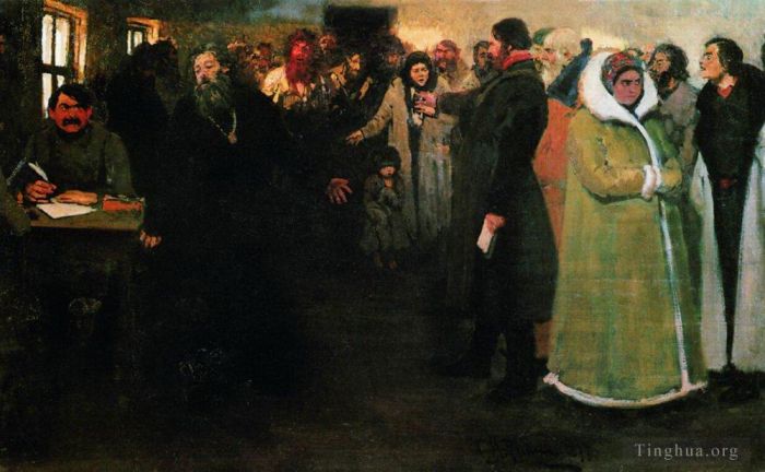 Ilya Repin Ölgemälde - Im Gemeinderat 1877