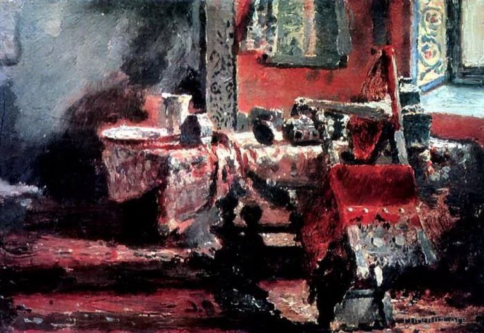 Ilya Repin Ölgemälde - Innenstudie 1883
