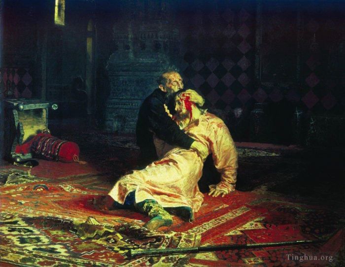 Ilya Repin Ölgemälde - Iwan der Schreckliche und sein Sohn Iwan am 11.5.1885