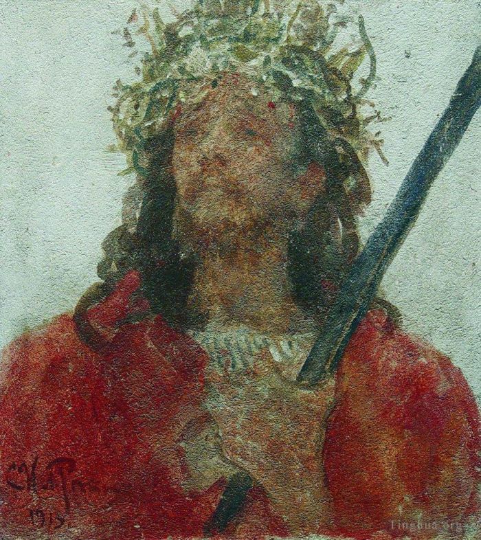 Ilya Repin Ölgemälde - Jesus in einer Dornenkrone 1913