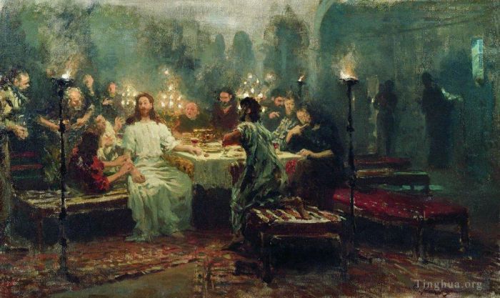 Ilya Repin Ölgemälde - Abendmahl des Herrn 1903