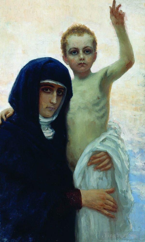 Ilya Repin Ölgemälde - Madonna mit Kind 1896