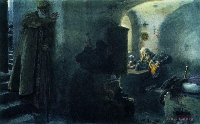 Ilya Repin Ölgemälde - Mönch Filaret im Antoniewo-Siyskiy-Kloster eingesperrt