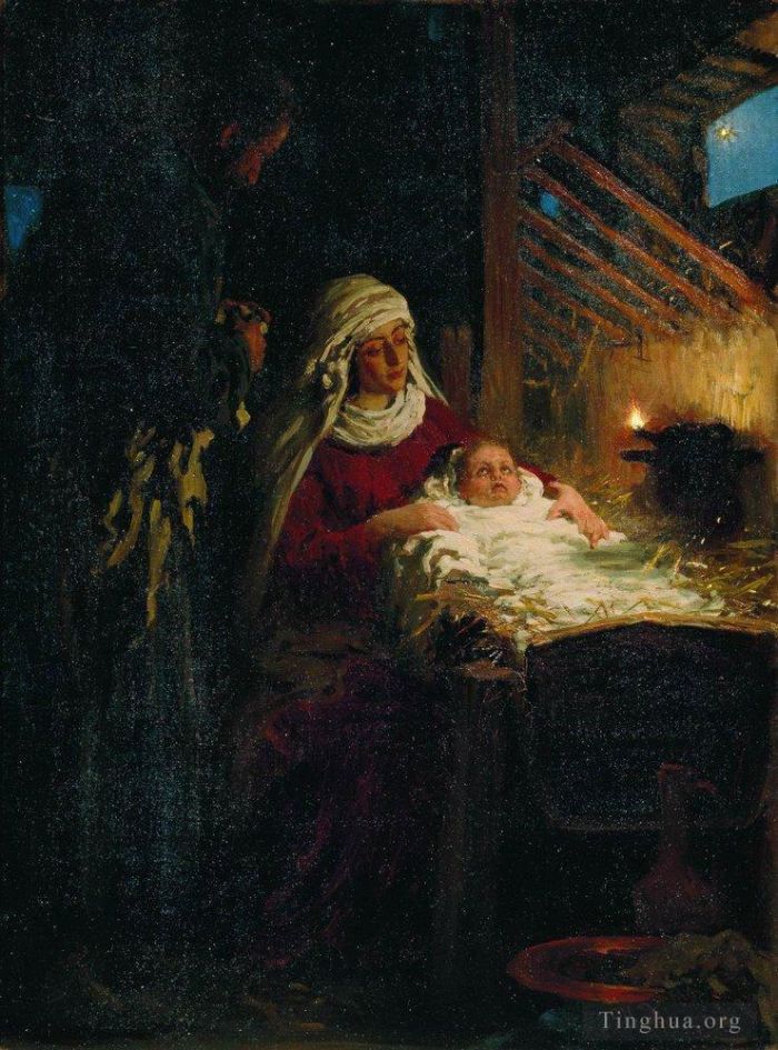 Ilya Repin Ölgemälde - Geburt Christi 1890