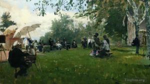 Ilya Repin Werk - Auf der akademischen Hütte 1898