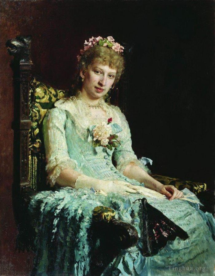 Ilya Repin Ölgemälde - Porträt einer Frau, Ed Botkina, 1881