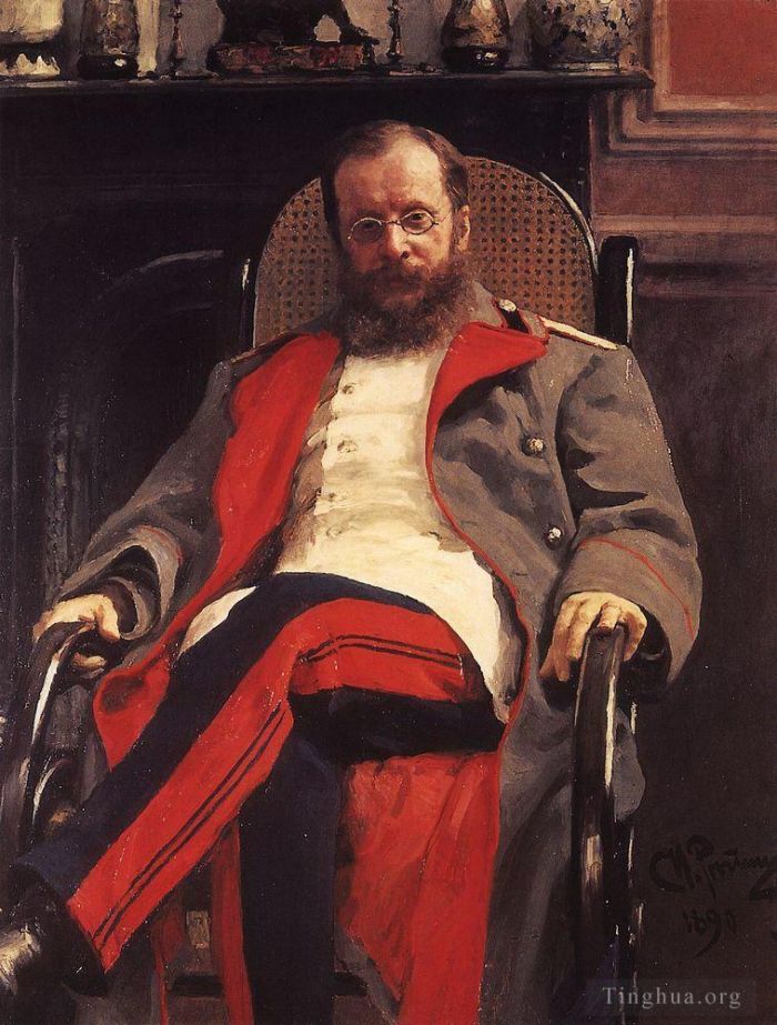 Ilya Repin Ölgemälde - Porträt des Komponisten Cesar Antonovich Cui 1890
