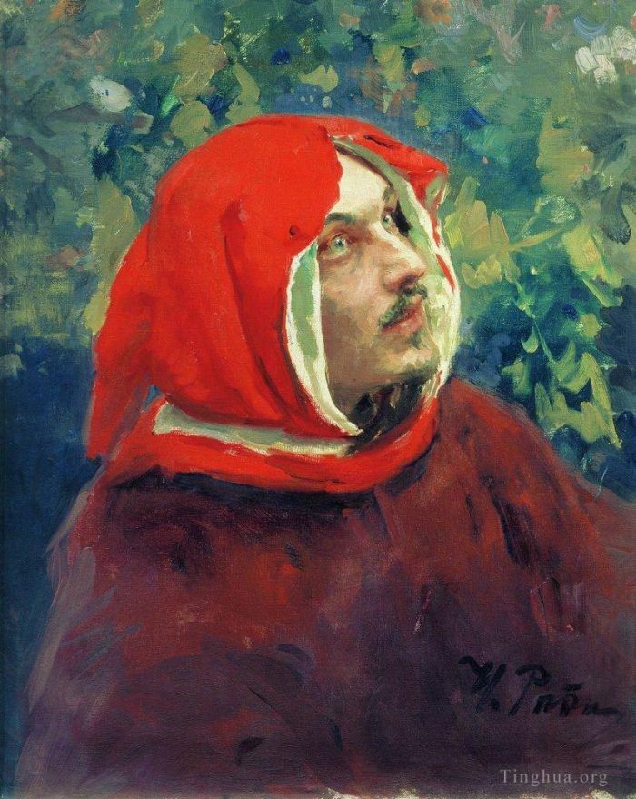 Ilya Repin Ölgemälde - Porträt von Dante