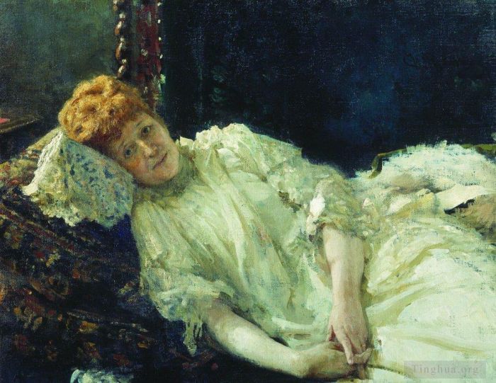 Ilya Repin Ölgemälde - Porträt von luiza mersi d arzhanto 1890