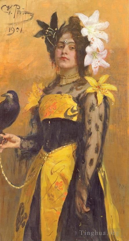 Ilya Repin Ölgemälde - Porträt von Lydia Kuznetsova 1921