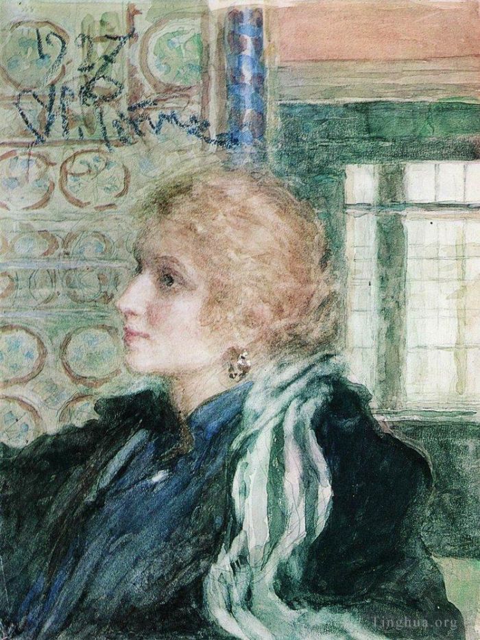Ilya Repin Ölgemälde - Porträt von Maria Klopuschina 1925