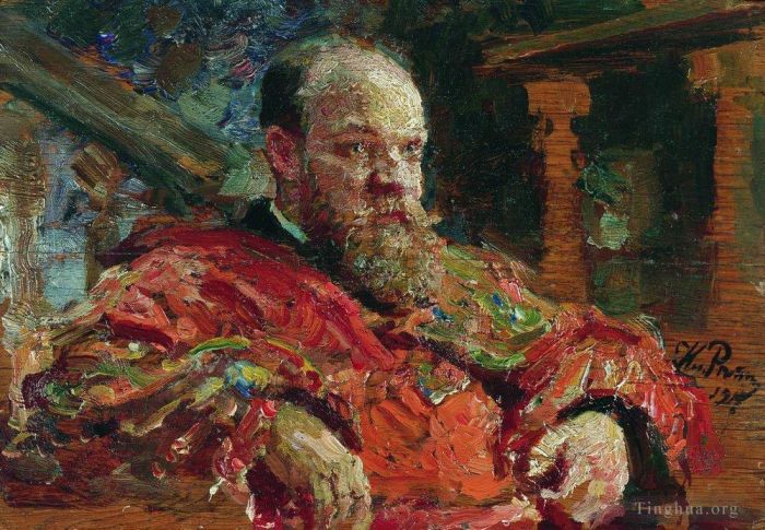 Ilya Repin Ölgemälde - Porträt von NV Delyarov 1910