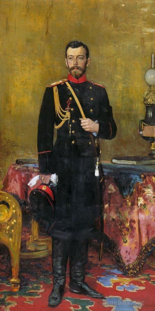 Ilya Repin Ölgemälde - Porträt von Nikolaus II., dem letzten russischen Kaiser 1895