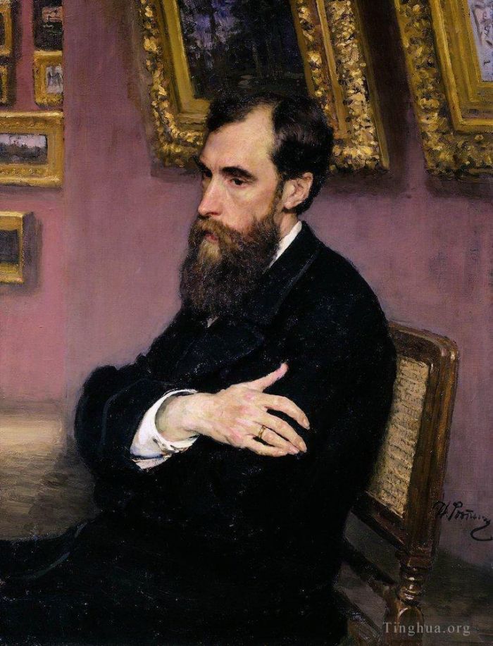 Ilya Repin Ölgemälde - Porträt von Pawel Tretjakow, Gründer der Tretjakow-Galerie, 1883